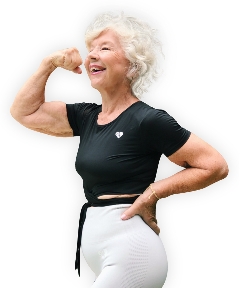 Joan flexing